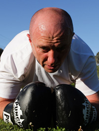 Happy client of outdoor group personal training with personal trainer at Real Results Fitness Training Oatley Sydney