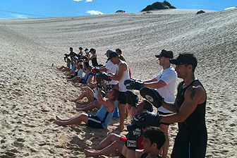 photo of outdoor group personal training with personal trainer at Real Results Fitness Training Oatley Sydney