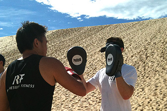 photo of outdoor group personal training with personal trainer at Real Results Fitness Training Oatley Sydney