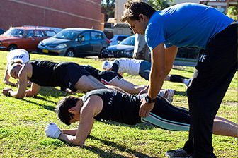 photo of outdoor group personal training with personal trainer at Real Results Fitness Training Oatley Sydney