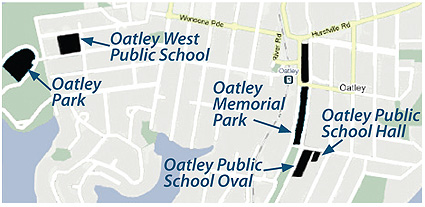 Fitness training locations in Oatley Memorial Park and Oatley Park