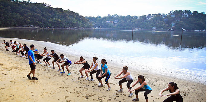 Outdoor group personal training with personal trainer at Real Results Fitness Training Oatley Sydney